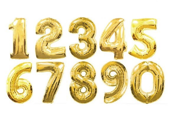 Mini Number Gold Foil Balloon